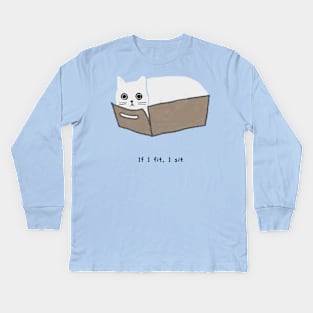 Tiny box (black caption) Kids Long Sleeve T-Shirt